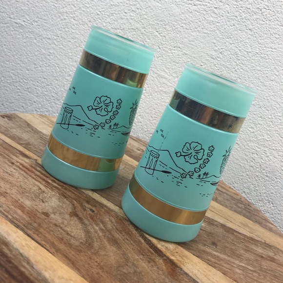 Vintage l 50s Siesta Ware Aqua Rockabilly Tropical Hawaiian Tiki Mug Barware - Picture 2 of 13